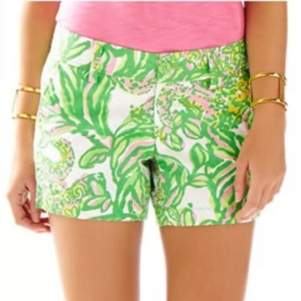Lily Pulitzer 5” Callahan Beach Twill Shorts Seeing Pink Elephants